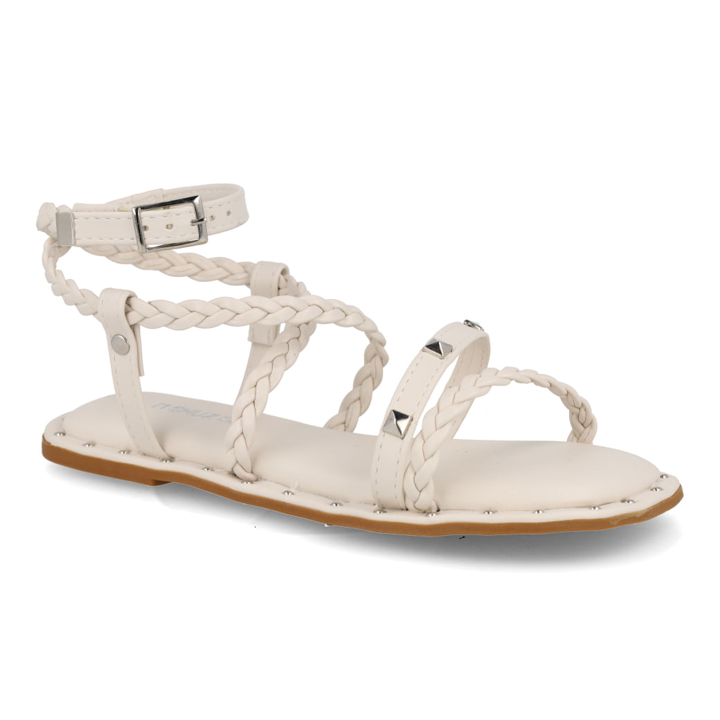 Sandália infantil M Shuz Kids off white vista lateral direita